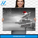 Ocean Dock Christmas Multi-Names Premium Canvas