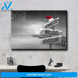 Ocean Dock Christmas Multi-Names Premium Canvas