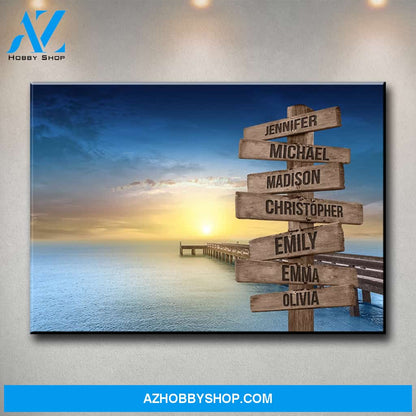 Ocean Dock Color Multi-Names Premium Canvas