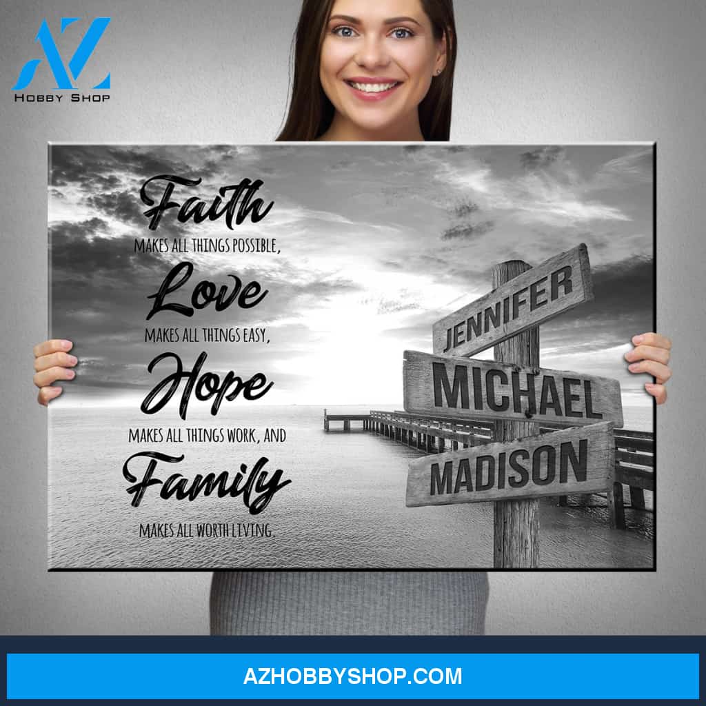 Ocean Dock Faith Multi-Names Premium Canvas