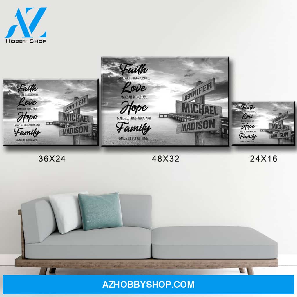 Ocean Dock Faith Multi-Names Premium Canvas