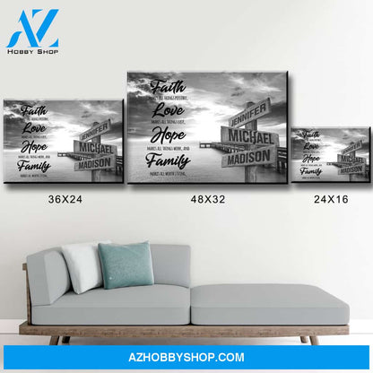 Ocean Dock Faith Multi-Names Premium Canvas