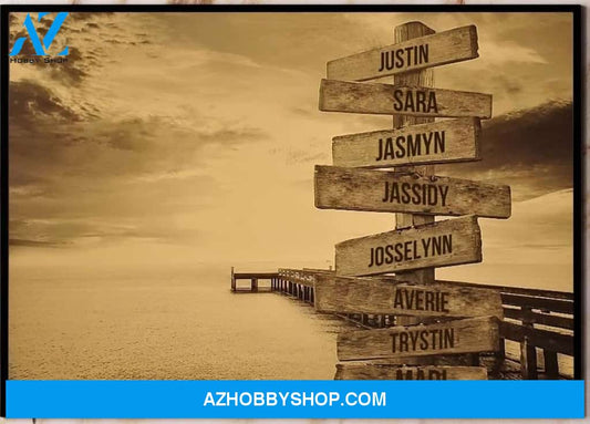 Ocean Dock Multi Names Family Home Canvas And Poster, Wall Decor Visual Art