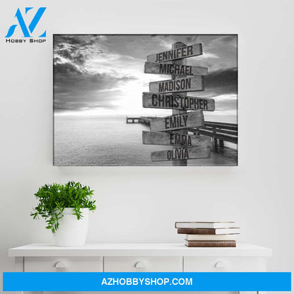 Ocean Dock Multi-Names Premium Canvas