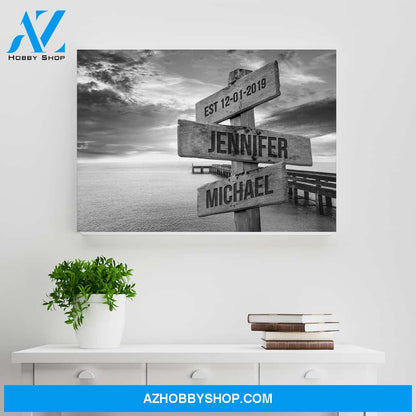 Ocean Dock Names Premium Canvas