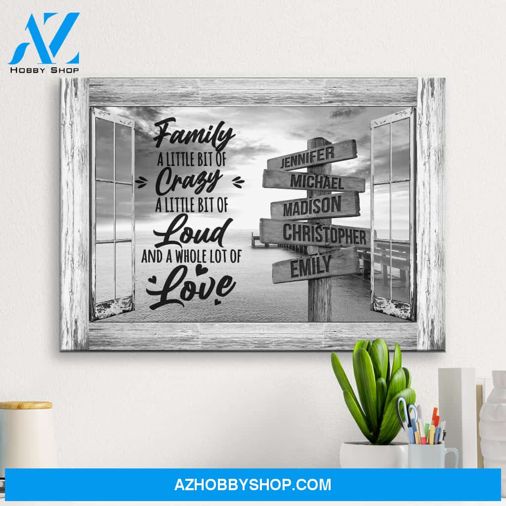 Ocean Dock Saying 2 Windows Multi-Names Premium Canvas