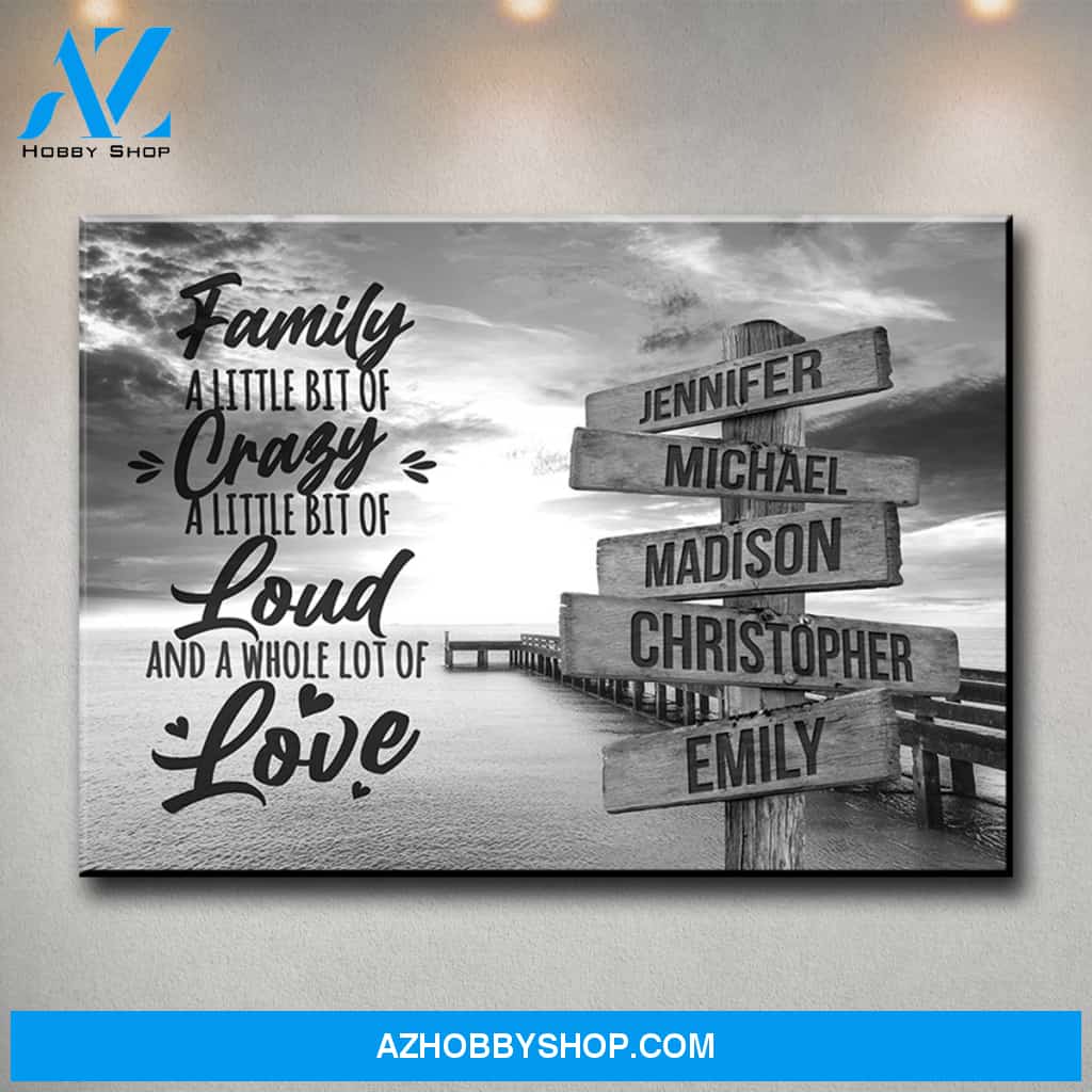 Ocean Dock with Saying 2 Multi-Names Premium Canvas
