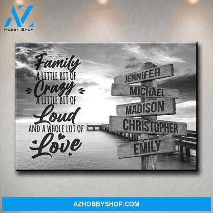 Ocean Dock with Saying 2 Multi-Names Premium Canvas