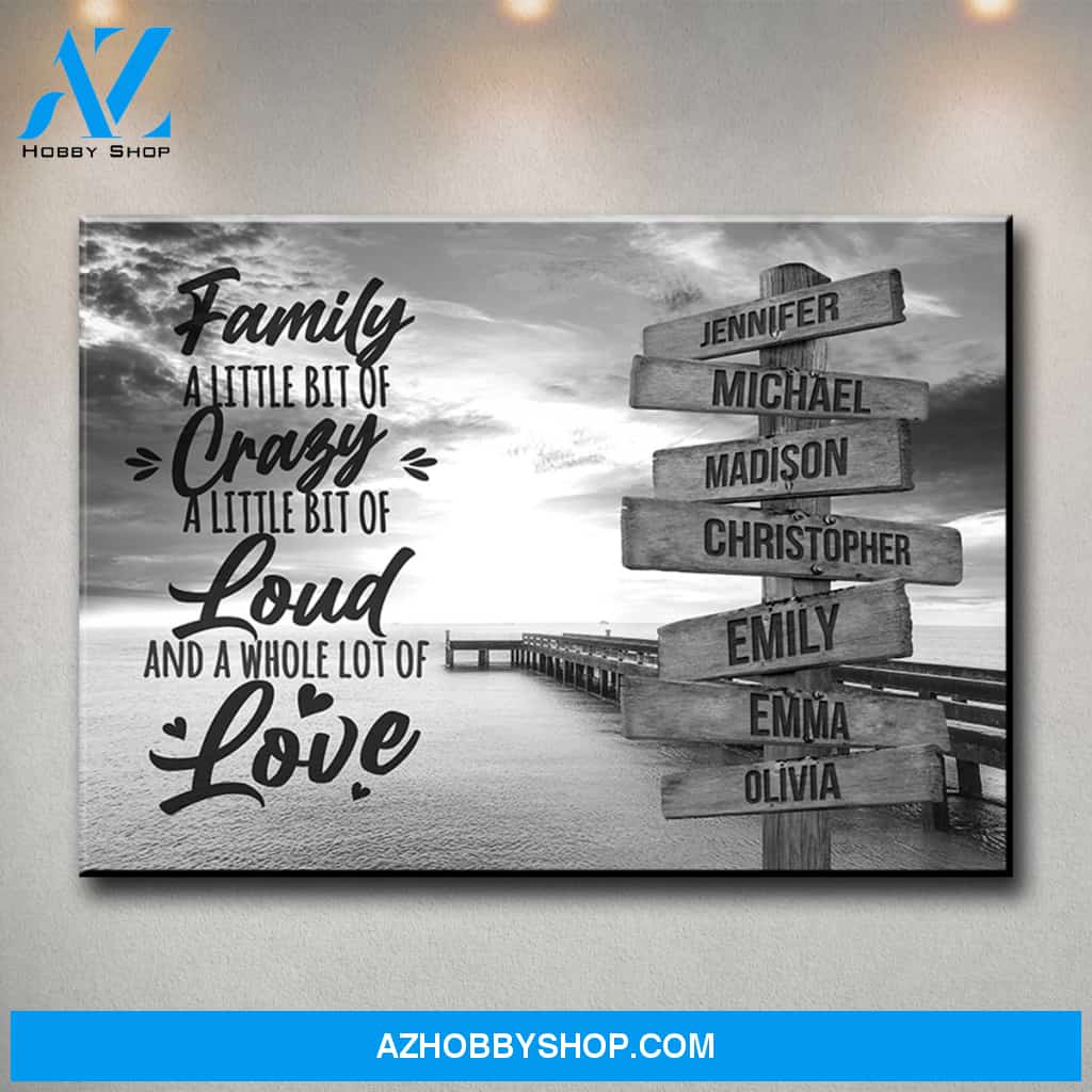 Ocean Dock with Saying 2 Multi-Names Premium Canvas
