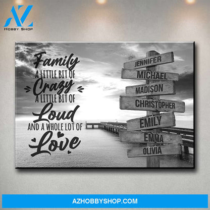 Ocean Dock with Saying 2 Multi-Names Premium Canvas