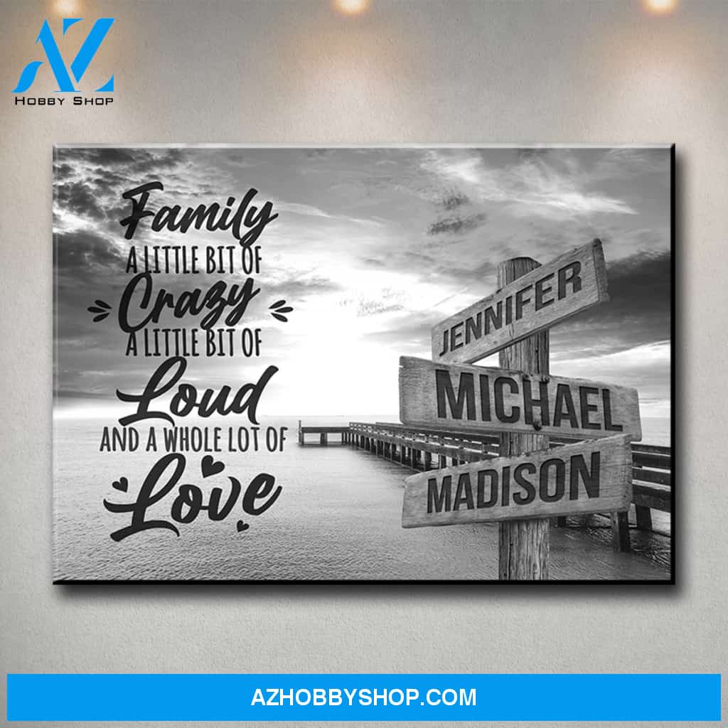 Ocean Dock with Saying 2 Multi-Names Premium Canvas