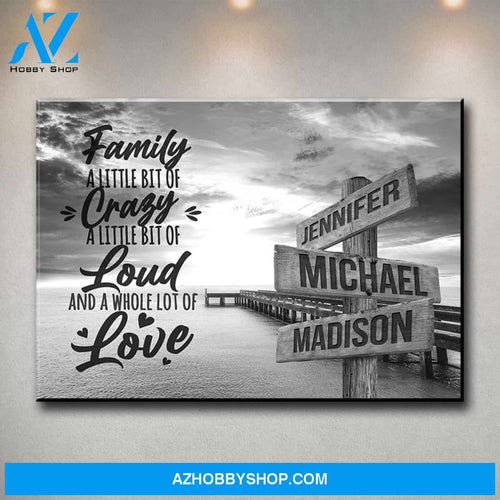 Ocean Dock with Saying 2 Multi-Names Premium Canvas