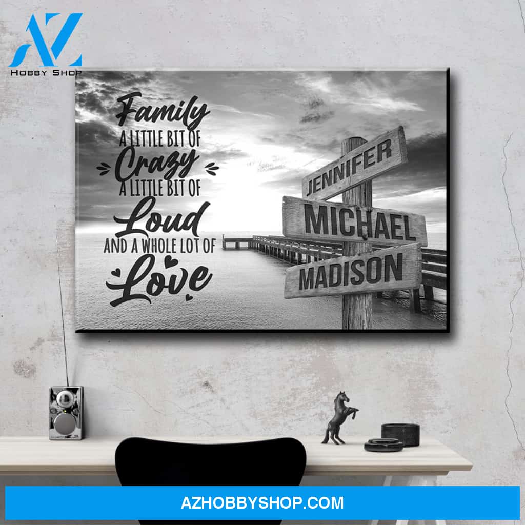 Ocean Dock with Saying 2 Multi-Names Premium Canvas