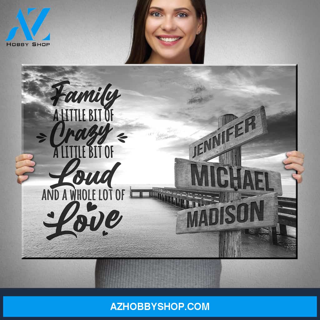 Ocean Dock with Saying 2 Multi-Names Premium Canvas