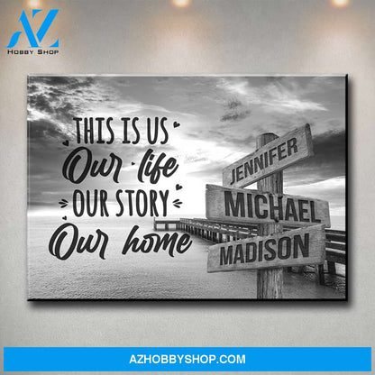 Ocean Dock with Saying 7 Multi-Names Premium Canvas