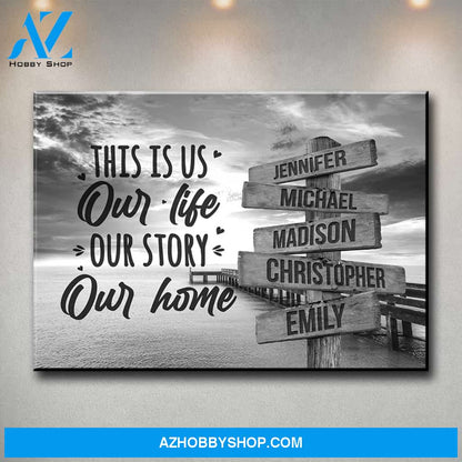 Ocean Dock with Saying 7 Multi-Names Premium Canvas
