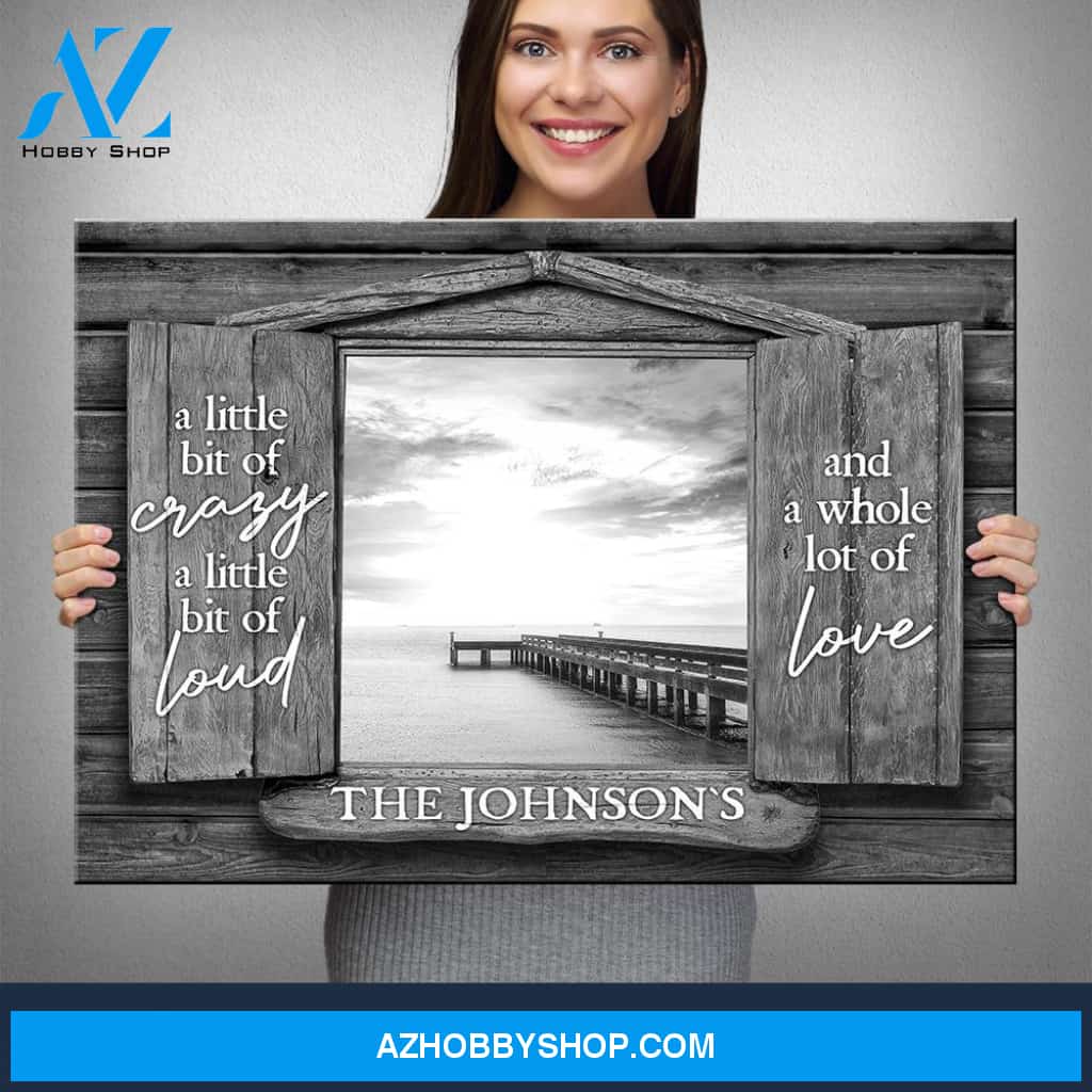 Ocean Dock Wood Shutters Premium Canvas Saying 2
