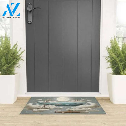 Ocean Meets Sky Sailing Boat Vehicle Doormat Indoor And Outdoor Mat Entrance Rug Sweet Home Decor Housewarming Gift Gift For Boat Lovers Gift for Friend Family Birthday New Home