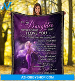 Ocean Mermaid Blanket Gift for Daughter - Never Forget That I Love You Mom Gifts Quilting For Birthday Little Girl