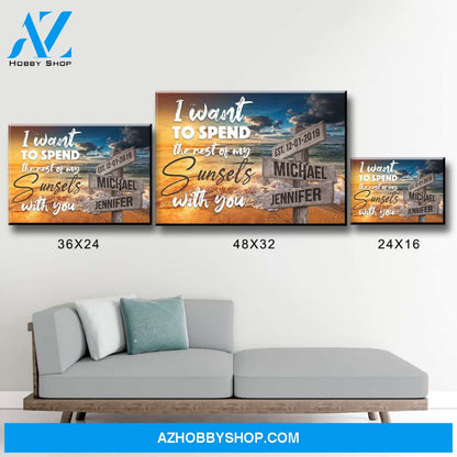 Ocean Sunset Anniversary Premium Canvas