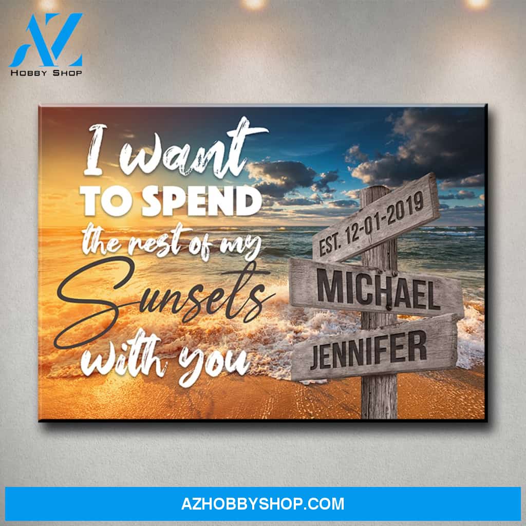 Ocean Sunset Anniversary Premium Canvas