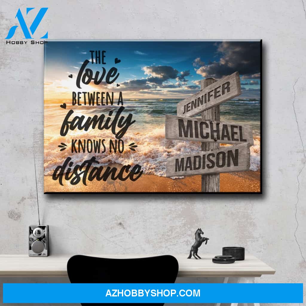 Ocean Sunset Color with Saying 5 Multi-Names Premium Canvas