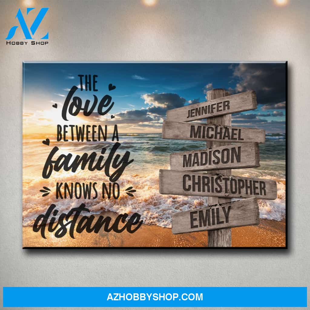 Ocean Sunset Color with Saying 5 Multi-Names Premium Canvas
