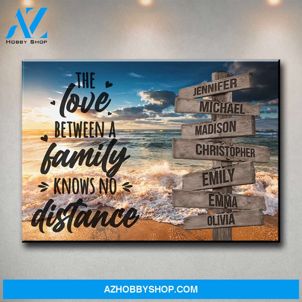 Ocean Sunset Color with Saying 5 Multi-Names Premium Canvas