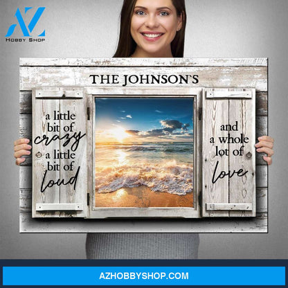 Ocean Sunset Color Wood Shutters Premium Canvas Saying 2