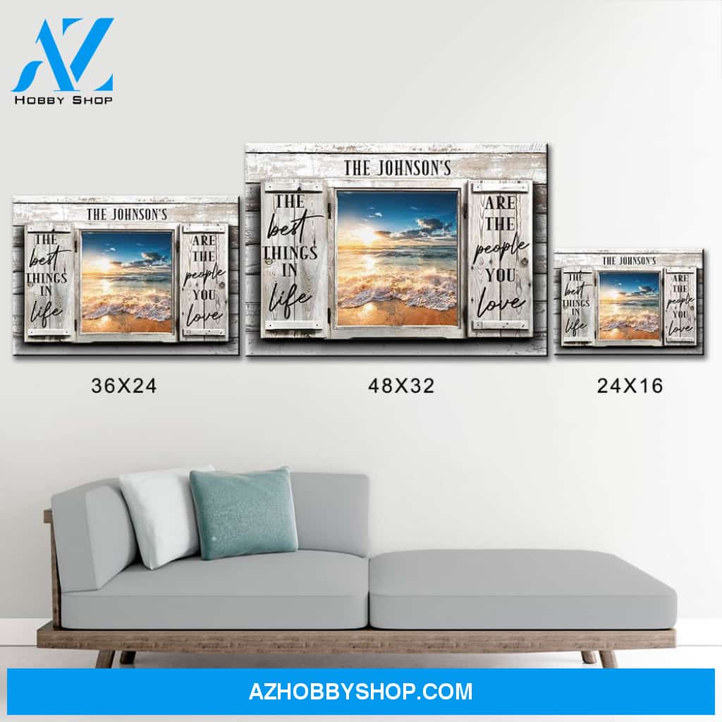 Ocean Sunset Color Wood Shutters Premium Canvas Saying 3
