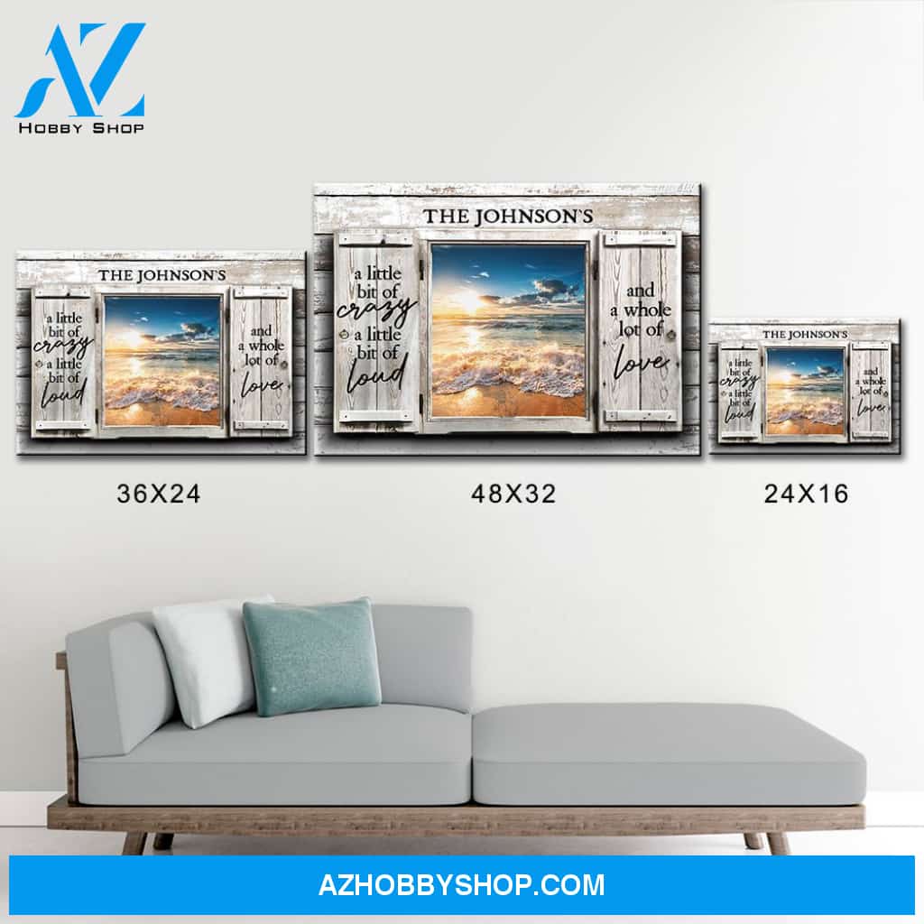 Ocean Sunset Color Wood Shutters Premium Canvas Saying 2