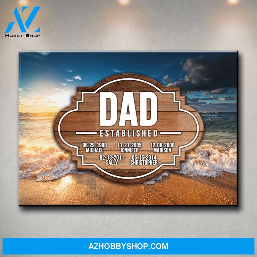 Ocean Sunset Dad EST Premium Canvas