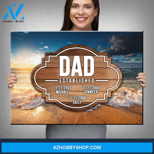 Ocean Sunset Dad EST Premium Canvas