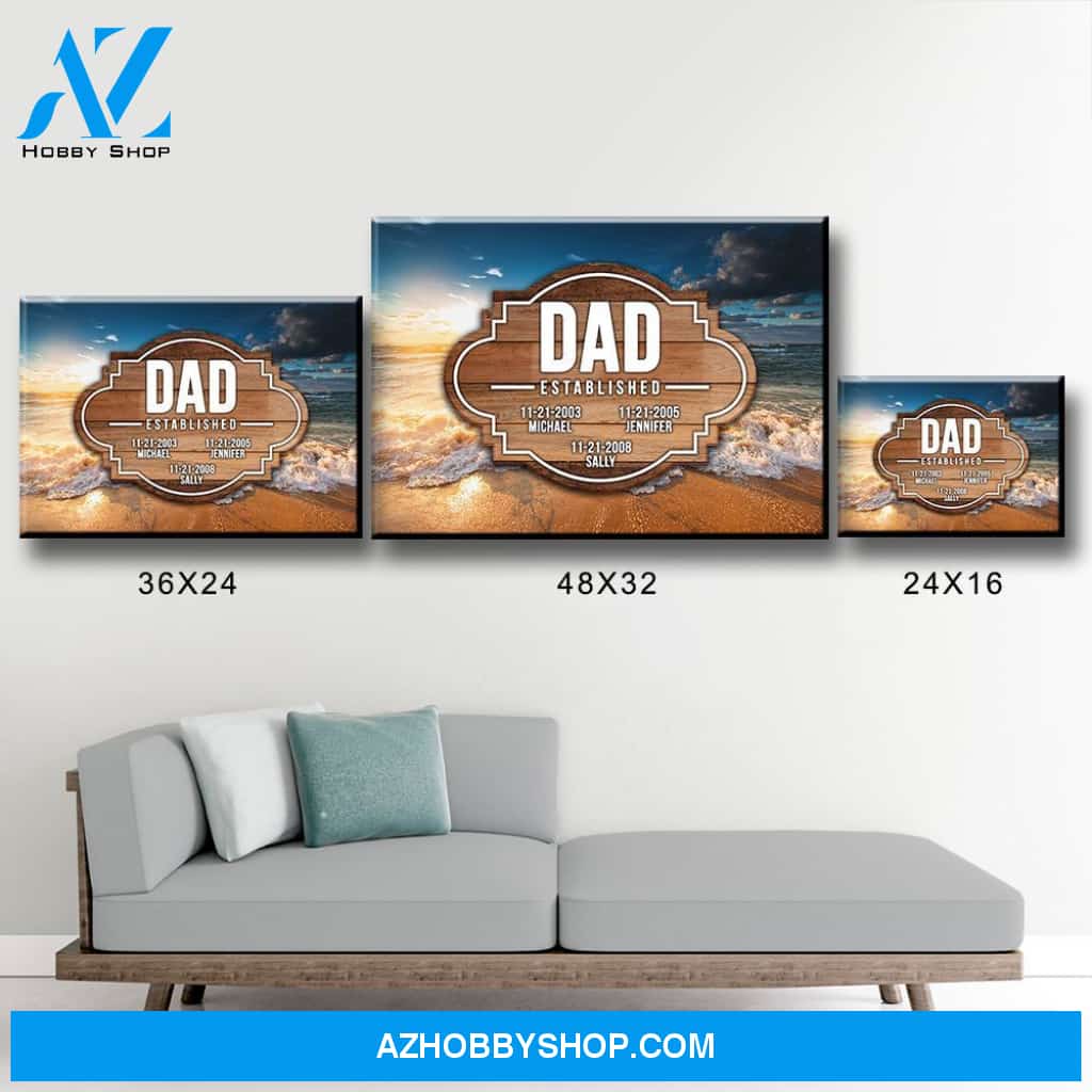 Ocean Sunset Dad EST Premium Canvas