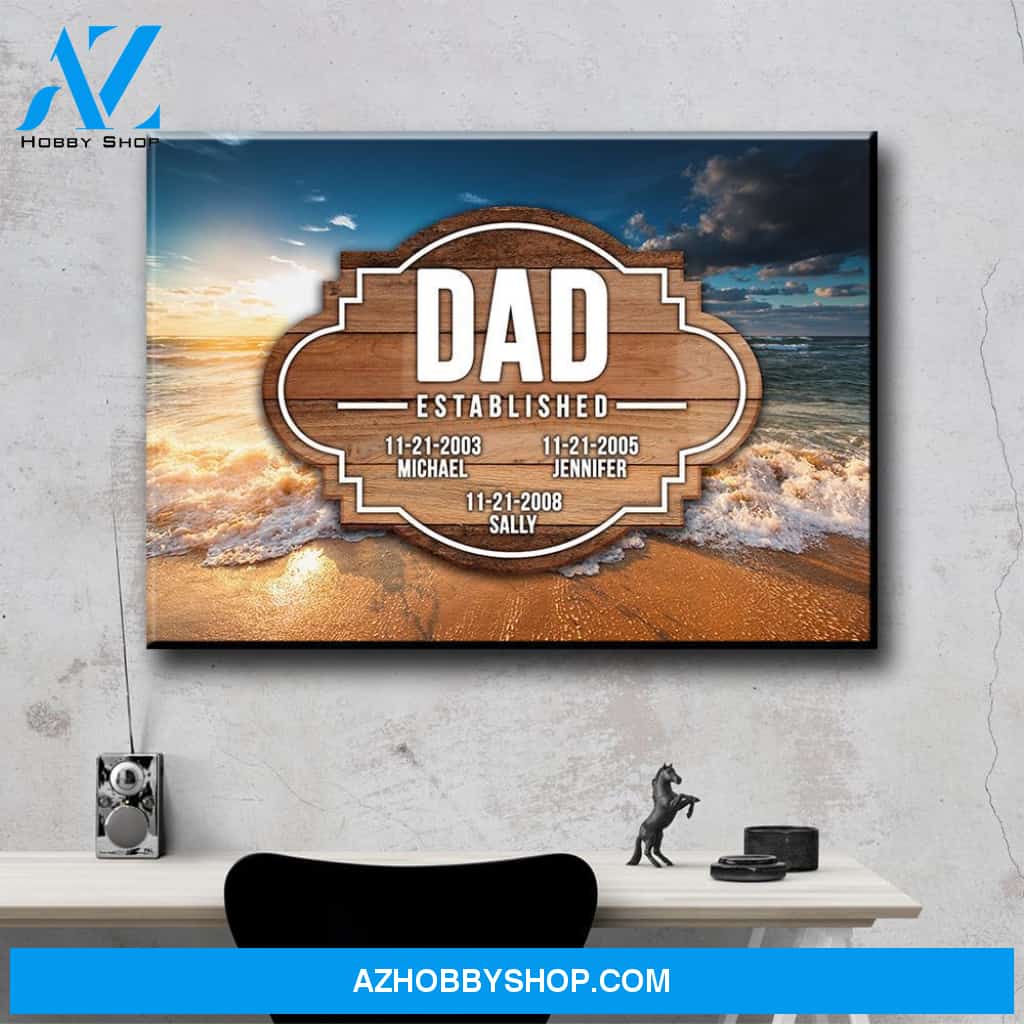 Ocean Sunset Dad EST Premium Canvas