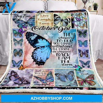 October Girl Butterfly Fleece Blanket