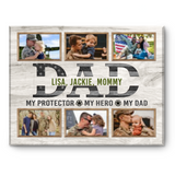 Army Dad Gift, Personalized Photo Collage Canvas Gift For Military Dad, Fathers Day Gift 2023