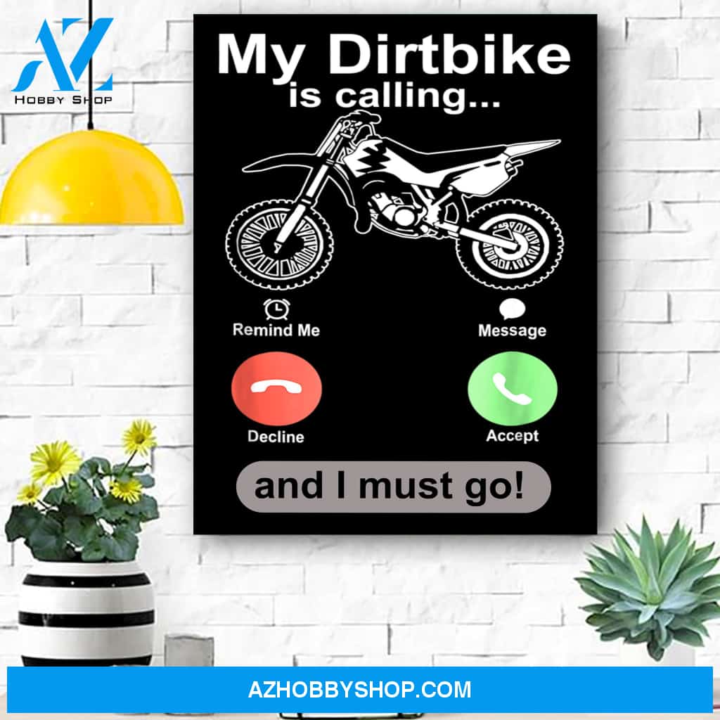 Off Road Motocross Dirt Bike Dirtbike Riders Brap Canvas Print Wall Art - Matte Canvas