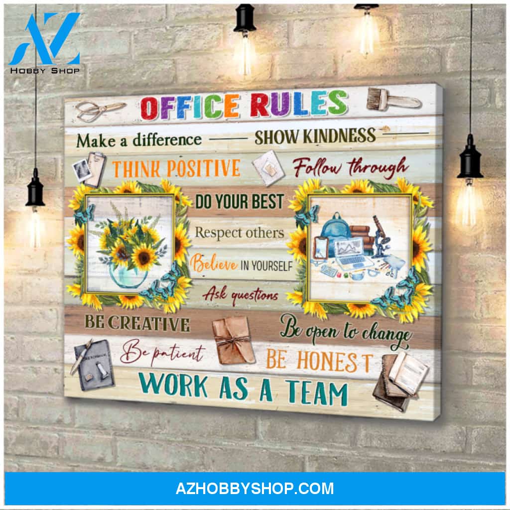 Office Canvas Office Rules Wall Art Decor Ohcanvas