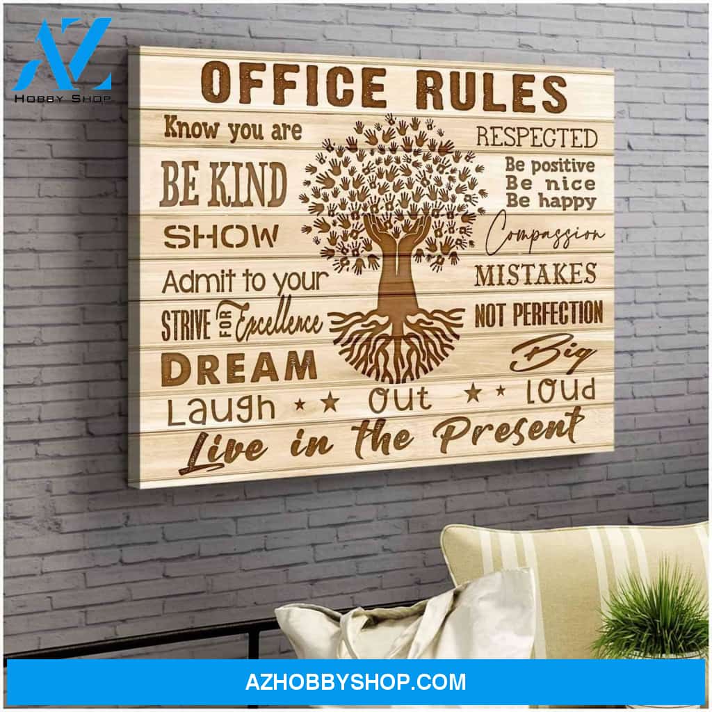 Office Rules Office Wall Art Canvas
