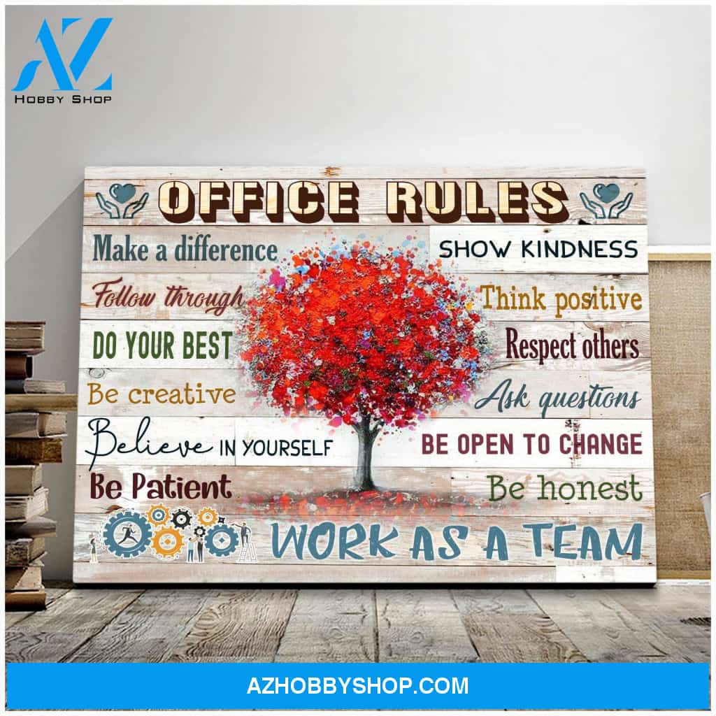 Office Rules Wall Art Canvas