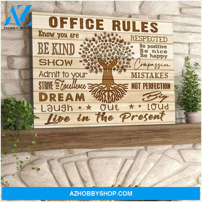 Office Rules Office Wall Art Canvas
