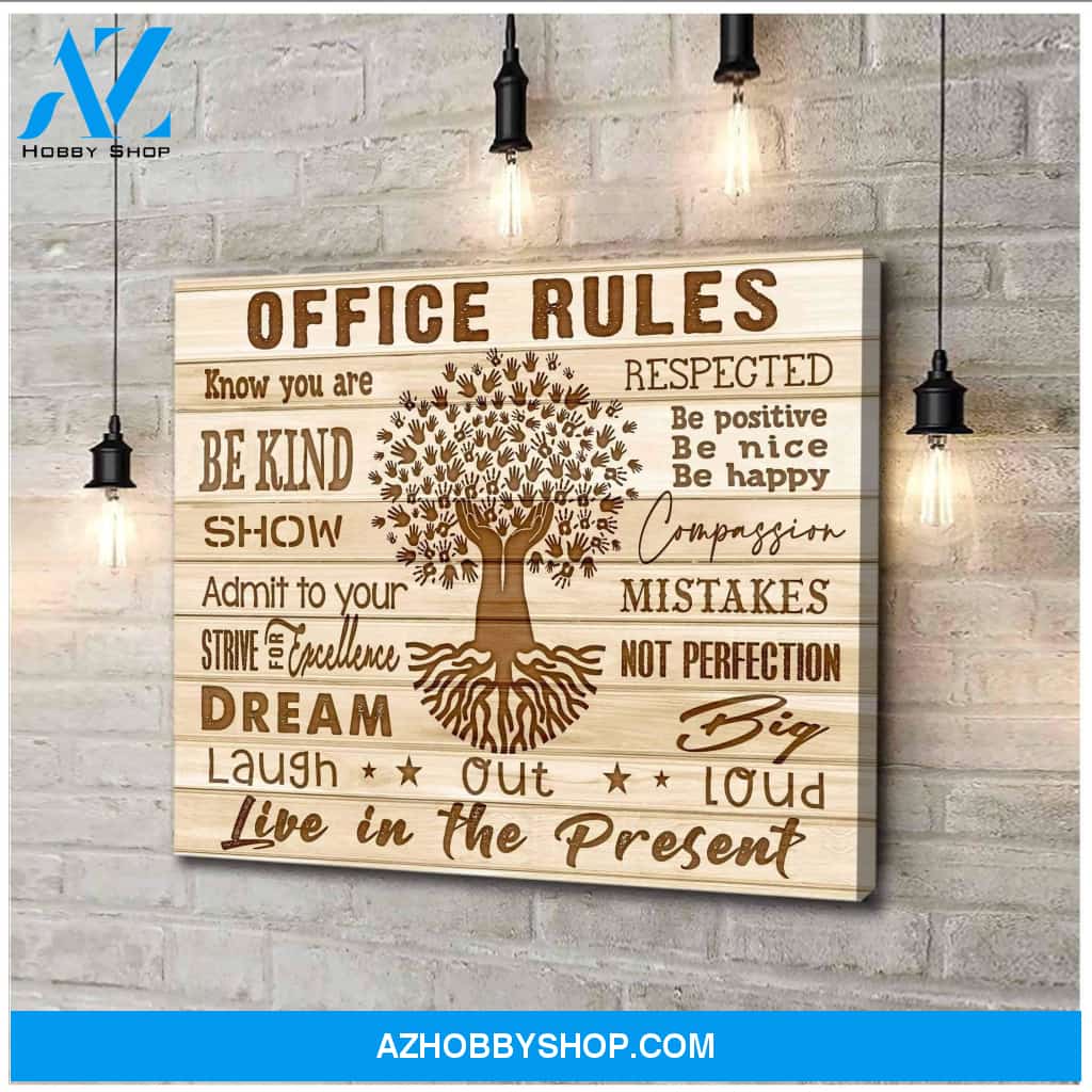 Office Rules Office Wall Art Canvas