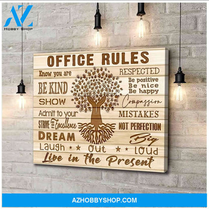Office Rules Office Wall Art Canvas