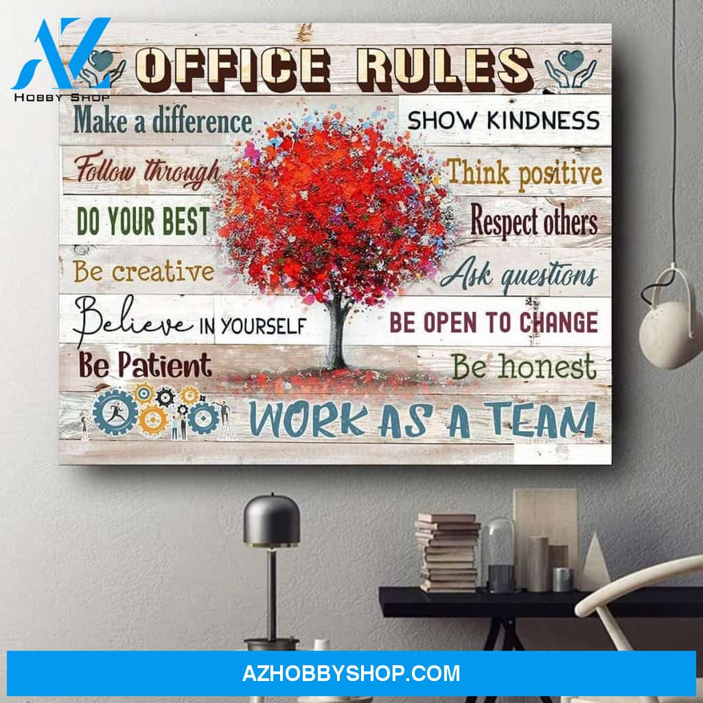 Office Rules Wall Art Canvas