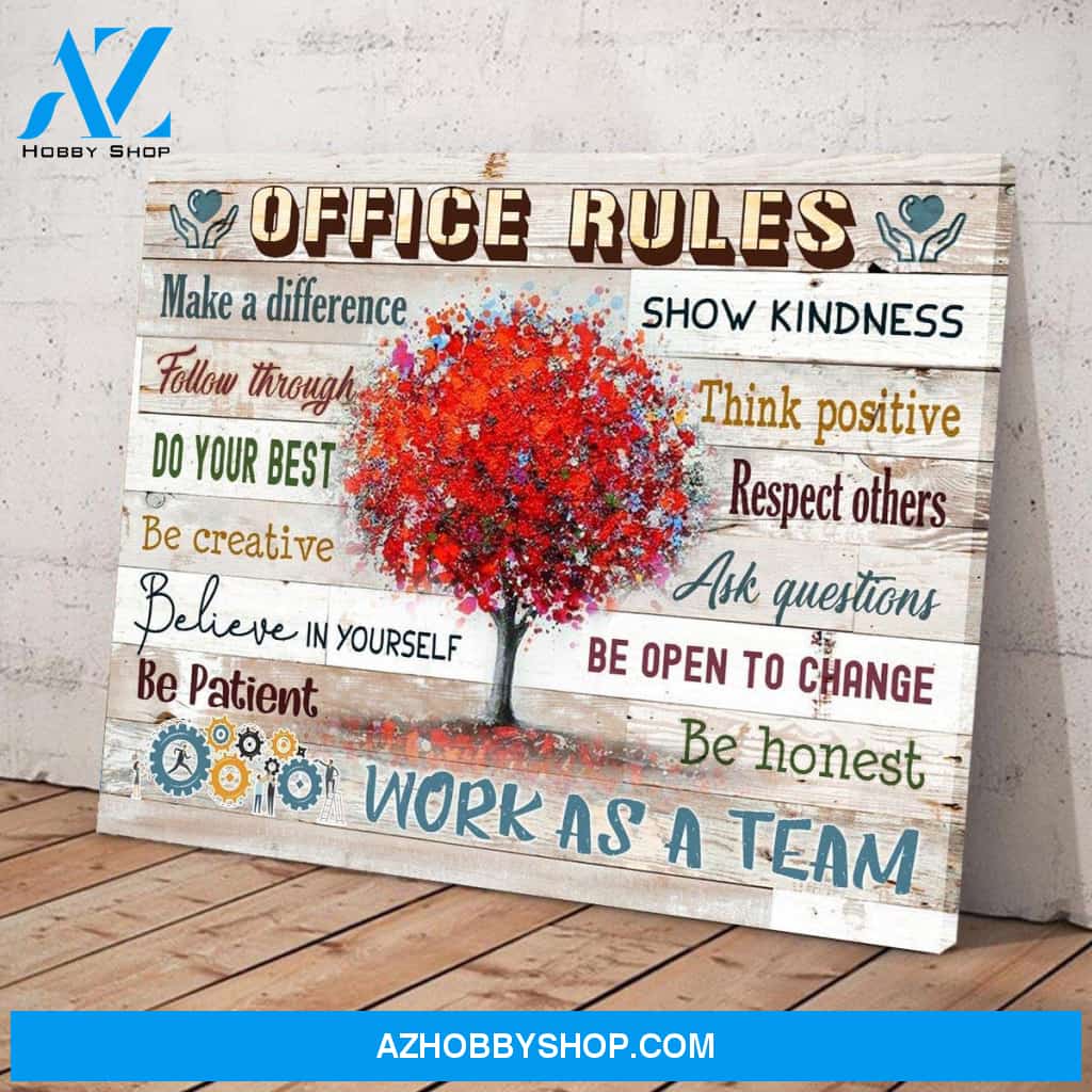 Office Rules Wall Art Canvas