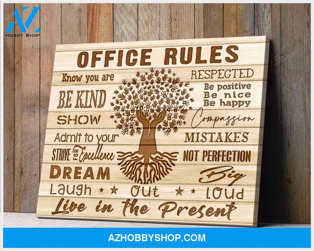 Office Rules Office Wall Art Canvas