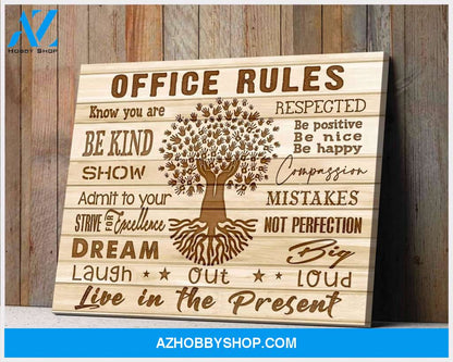 Office Rules Office Wall Art Canvas