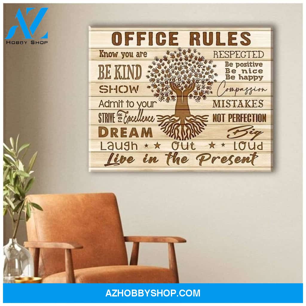 Office Rules Office Wall Art Canvas