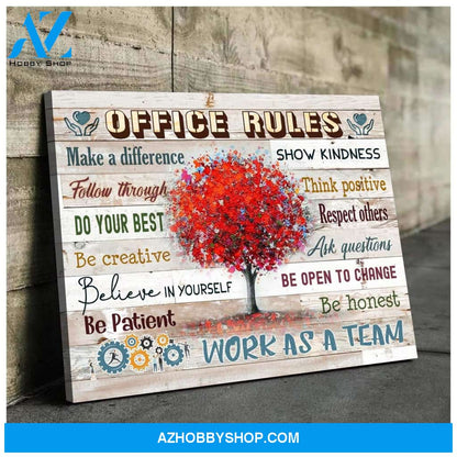 Office Rules Wall Art Canvas